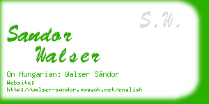 sandor walser business card