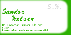 sandor walser business card